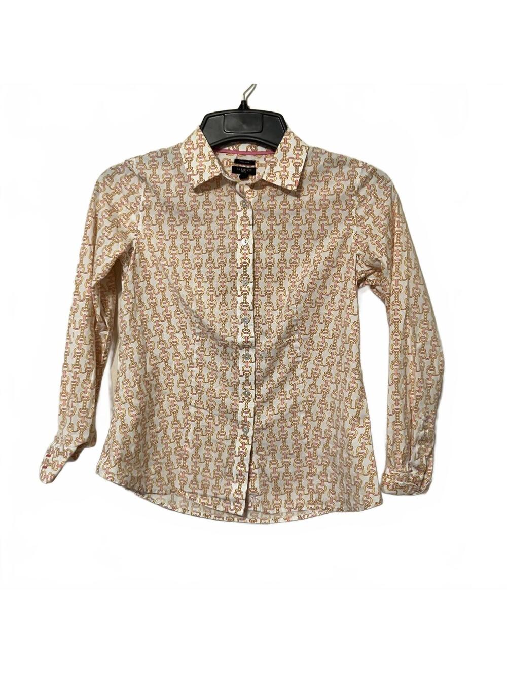 Talbots Whimsical Cottagecore Artsy Non-Iron Patterned Button-Up Shirt Petite XS